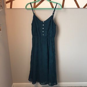 LC Lauren Conrad Dark Turquoise Midi Dress size 10